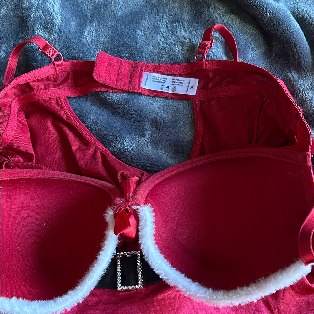 Fashion Nova Red and White Holiday Chemise - Picture 2 of 3
